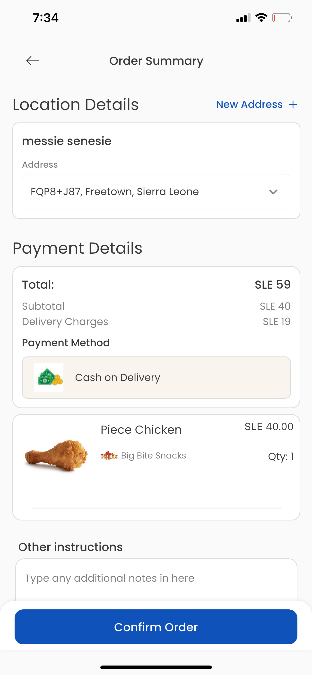 Place Order